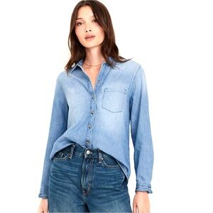 American Eagle Light Blue Denim Shirt